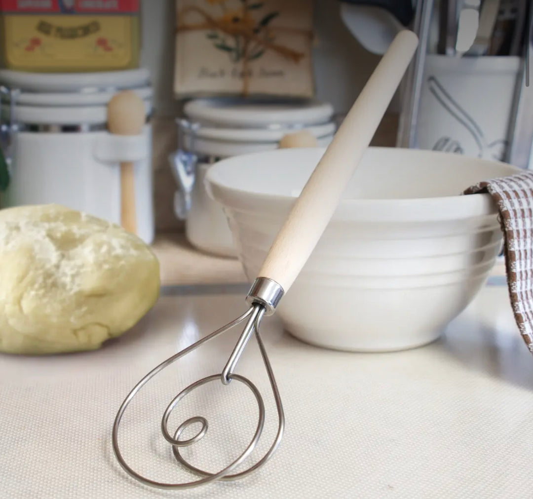 12” Stainless Steel Danish Dutch Whisk w/Wooden Handle
