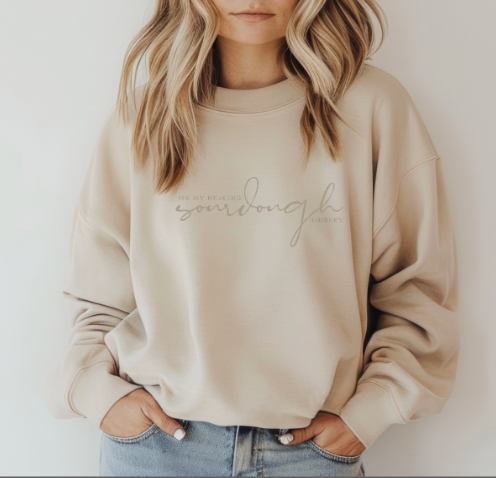 "On My Healing Sourdough Journey" Embroidered Crewneck Sweatshirt (PRE-ORDER)