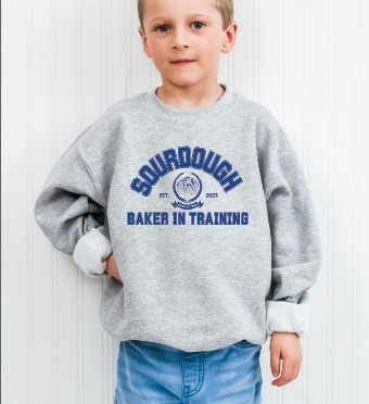 "Sourdough Baker in Training" Youth Crewneck Sweatshirt