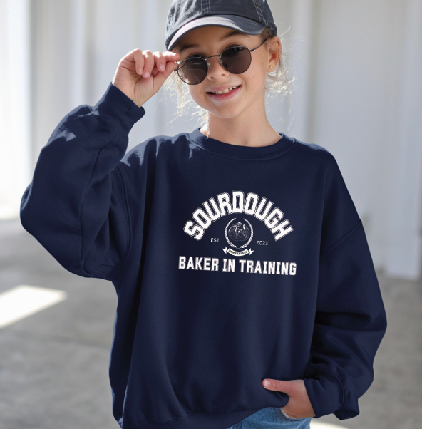 "Sourdough Baker in Training" Youth Crewneck Sweatshirt