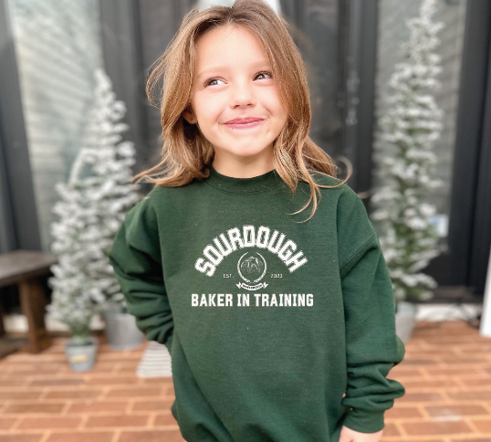 "Sourdough Baker in Training" Youth Crewneck Sweatshirt