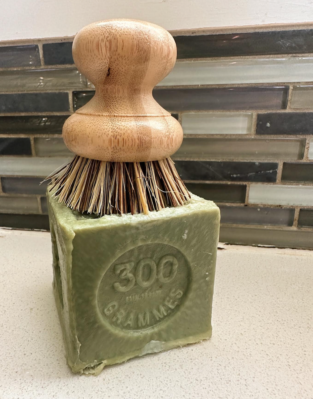 Wooden Bristle Cleaning Brush (soap not included)