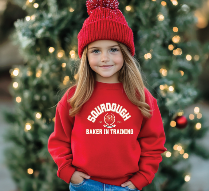 "Sourdough Baker in Training" Youth Crewneck Sweatshirt